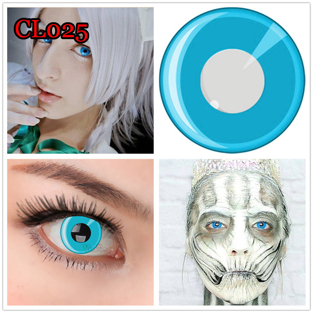 Cosplay Eye Color Contact Lens  White Black Yellow Red Lens( 1 pair)